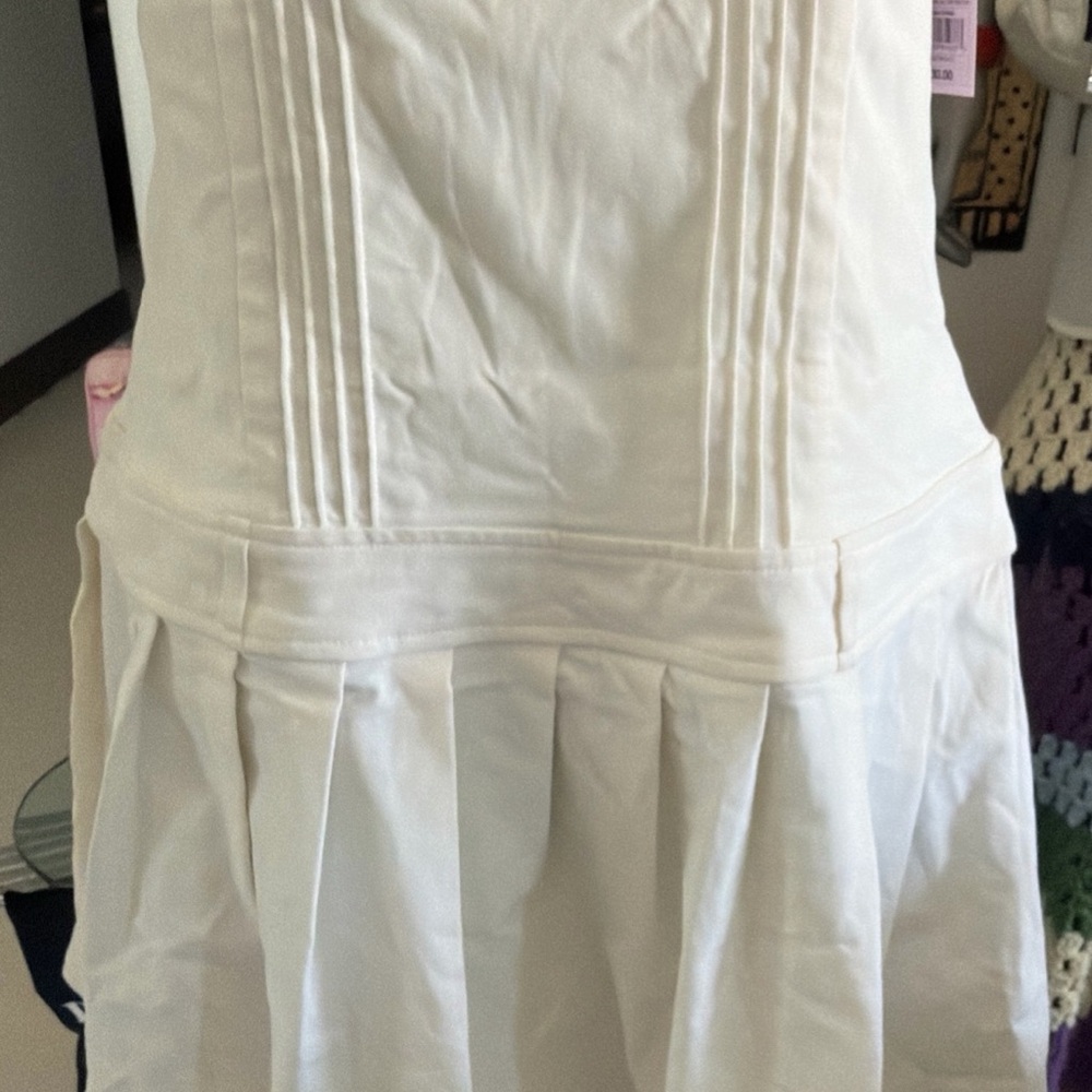 White Womans Pleated Sundress wild fable - Picture 3 of 15
